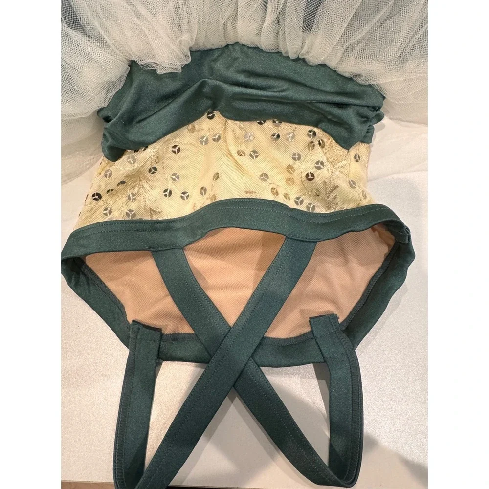 Weissman Kids Girls‎ Sequin Tulle Dance Costume Dress Leotard Style XSC